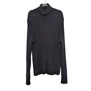 Polo Ralph Lauren 100% Linen Ribbed Turtleneck Mens Size Large Blue Sweater